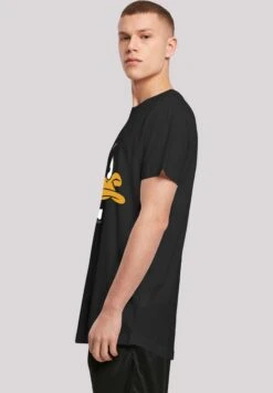 F4NT4STIC Long Cut Looney Tunes Daffy Duck Big Face - T-Shirt Print - Black -Olivia de59777590f742d5a2b3a1d35c9a32dc