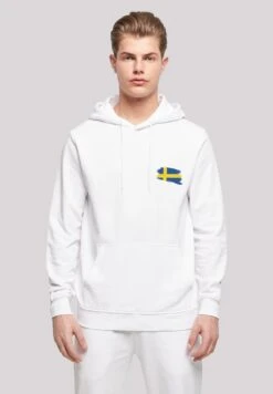 F4NT4STIC Schweden Flagge - Hoodie - Weiß