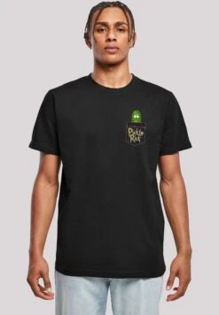 F4NT4STIC Rick And Morty Pickle Rick - T-Shirt Print - Black