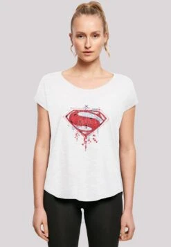 F4NT4STIC Dc Comis Superhelden Superman Geo - T-Shirt Print - White