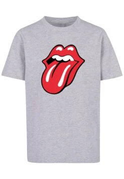 F4NT4STIC The Rolling Stones Rockband Classic Tongue - T-Shirt Print - Heather Grey -Olivia e472416d4f564af59a1917f48e9462af