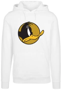 F4NT4STIC Looney Tunes Daffy Duck Dotted Cartoon Logo - Hoodie - White -Olivia e532aaceccce45a89d9b471d0fdf3186