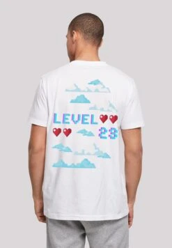 F4NT4STIC Happy New Year Level Up 23 Front - T-Shirt Print - Weiß
