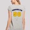 F4NT4STIC Brooklyn 98 Ny Short Sleeve Tee - T-Shirt Print - Heather Grey -Olivia e620f558109d499c93d740cc98a30c9d