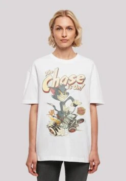 F4NT4STIC Tom Und Jerry The Chase Is On - T-Shirt Print - White