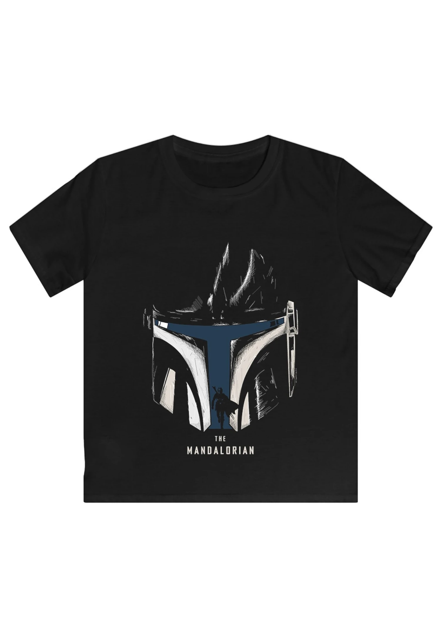 F4NT4STIC Star Wars The Mandalorian Helmet Premium Krieg Der Sterne Fan- T-Shirt Print - Black 4 F4NT4STIC Star Wars The Mandalorian Helmet Premium Krieg Der Sterne Fan- T-Shirt Print - Black - Afbeelding 2