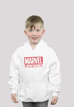 F4NT4STIC Marvel Logo Waschsymbole - Premium Superhelden Iron Captain- Hoodie - White