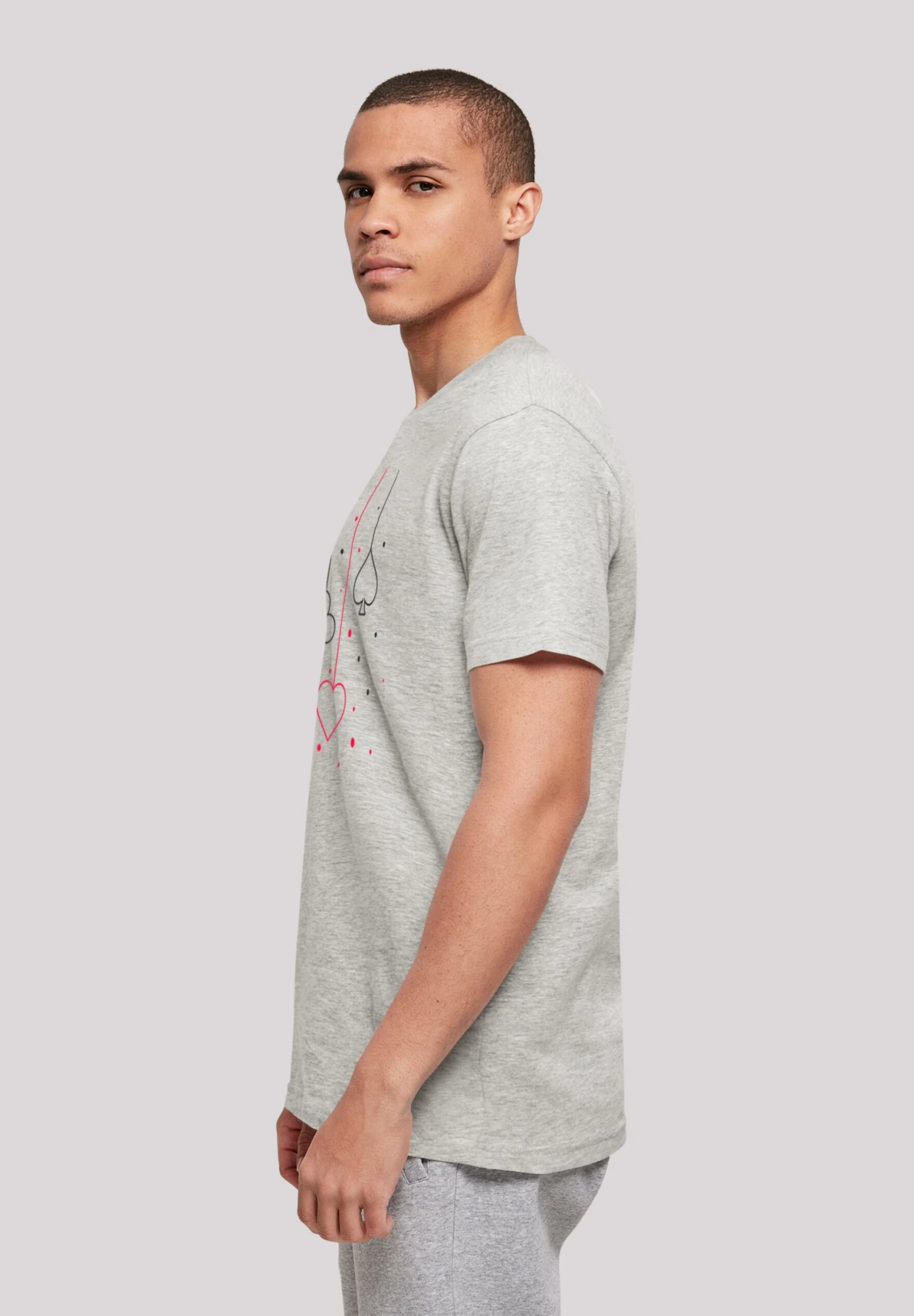 F4NT4STIC Herz Karo Kreuz Pik - T-Shirt Print - Heather Grey 7 F4NT4STIC Herz Karo Kreuz Pik - T-Shirt Print - Heather Grey - Afbeelding 5