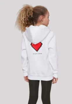 F4NT4STIC Pixel Herz Happy New Year Silvester - Hoodie - White -Olivia f4317a9ff9b04d249ba5e5887ef44577