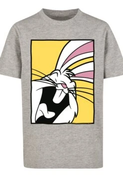 F4NT4STIC Looney Tunes Bugs Bunny Laughing - T-Shirt Print - Heather Grey -Olivia f4891c7a539a420cb223fa346cb6b458