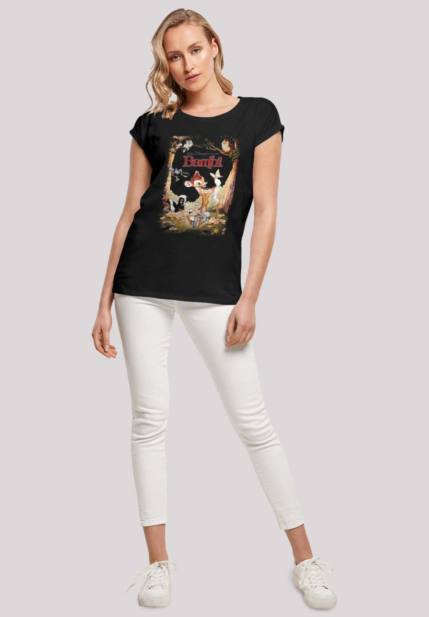 F4NT4STIC Disney Bambi Retro Poster - T-Shirt Print - Black 4 F4NT4STIC Disney Bambi Retro Poster - T-Shirt Print - Black - Afbeelding 2