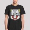 F4NT4STIC Looney Tunes Bugs Bunny Face- T-Shirt Print - Black