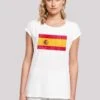 F4NT4STIC Spanien Flagge Distressed - T-Shirt Print - Weiß