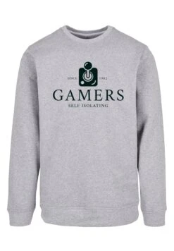 F4NT4STIC Retro Gaming Gamers Self Isolating - Sweater - Heather Grey -Olivia f71c9fe843494dabad7b062c2ad9ce98