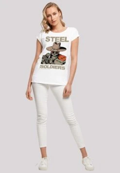 F4NT4STIC Retro Gaming Steel Soldiers - T-Shirt Print - White -Olivia f80ffd72a6734bd187b81fda23b5814e
