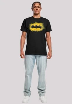 F4NT4STIC Dc Comics Batman Spray Logo - T-Shirt Print - Black -Olivia f90a3aacb82341e1ba74c11fb71163bd