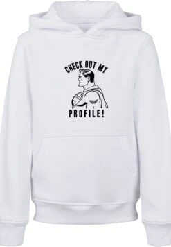 F4NT4STIC Dc Comics Superman Check Out My Profile - Hoodie - White -Olivia faabcd2727f04e58bc1058ebd8821073