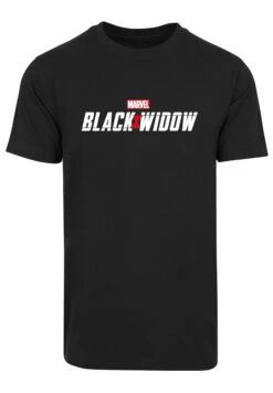 F4NT4STIC Marvel Black Widow Movie Logo Premium Superhelden Iron Man Cap - T-Shirt Print - Black -Olivia fe61f84d3610489a9185daa821f7860a