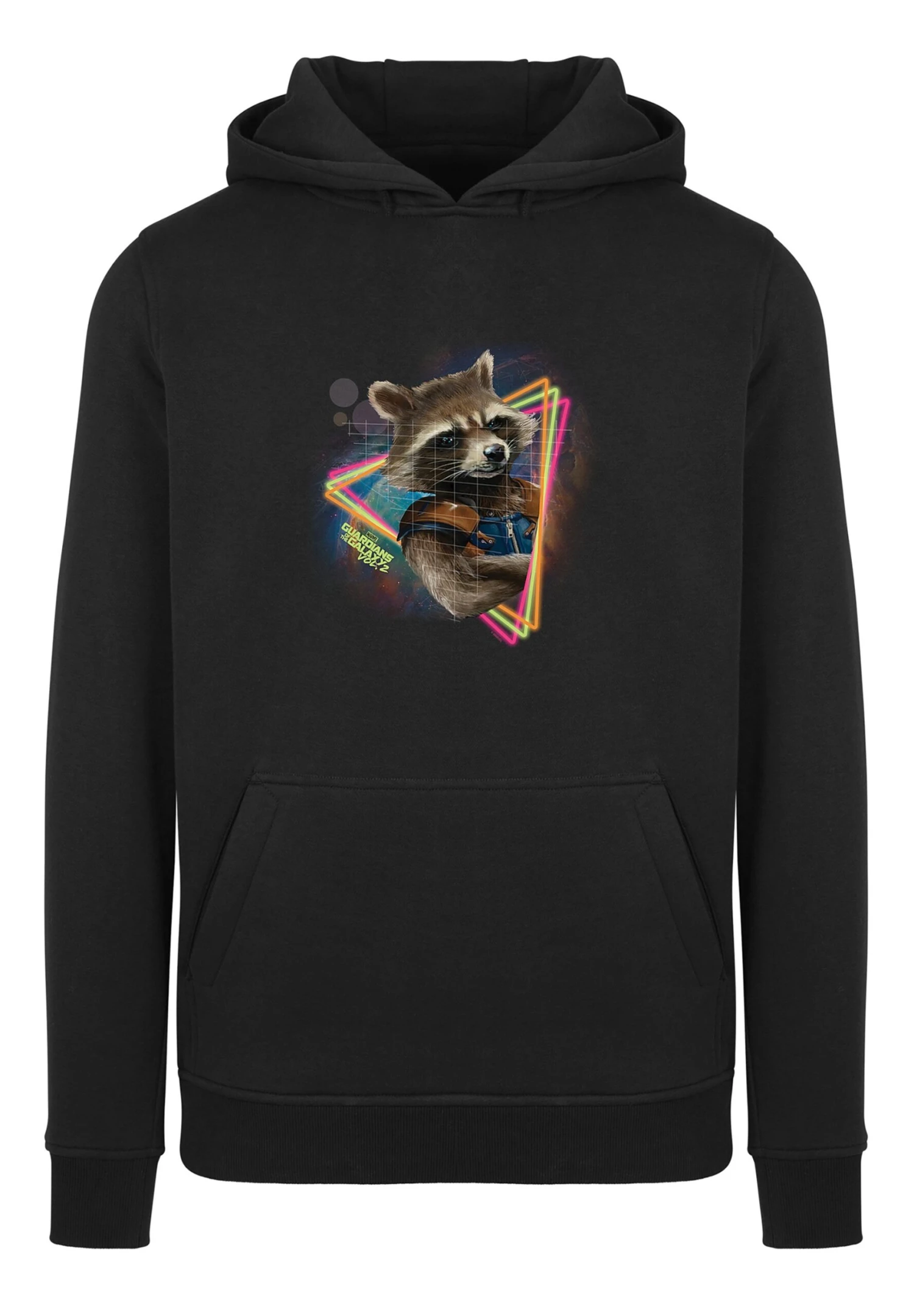 F4NT4STIC Marvel Guardians Of The Galaxy Neon Rocket Premium Superhelden - Hoodie - Black 4 F4NT4STIC Marvel Guardians Of The Galaxy Neon Rocket Premium Superhelden - Hoodie - Black - Afbeelding 2