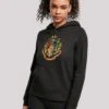 F4NT4STIC Harry Potter Hogwarts Crest Gold - Hoodie - Black